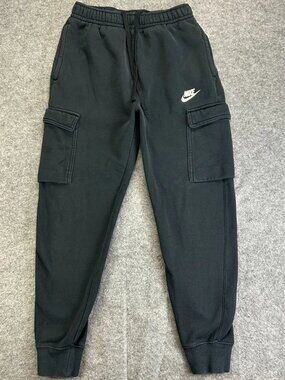 Nike Sportswear Club Fleece Cargo Pants‎ Mens XS Black Tapered Leg Cuffed Hem